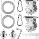 COOLYARD Shade Sail Hardware Kit Ratchet Winch Set Cable Rope Tightener 6 Inch Hanging Kit Pad Eyes Snap Hooks for Rectangle Square Triangle Shade Sail Installation