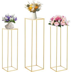 Cylinder Stands for Party, 3PCS Square Cylinder Pedestal Stand, Cilindros Para Fiestas Cake Table Stand for Parties Cylinder Tables for Parties Round Cylinder Stands for Party