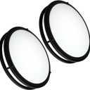 OOWOLF 10 Inch 24W LED Ceiling Lights, 5000K Brightness Adjustable Flush Mount Ceiling Light, Super Bright Matte Black Lighting Lamp Fixture for Bedroom Bathroom Dining, 2-Pack, Daylight White