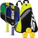 2-Piece Fiberglass Surface Lightweight Pickleball Set with 4 Balls, 2 Cooling Towels&1 Carrying Case for Indoor&Outdoor Use
