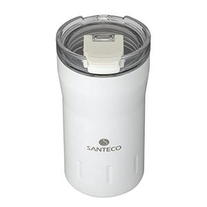 CB Japan SANTECO Snow Tumbler, White, 10.1 fl oz (310 ml), Locking Type, Flap with Lid