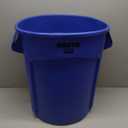 Rubbermaid Commercial Products BRUTE Heavy-Duty Round Trash/Garbage Can, 20-Gallon, Blue, Outdoor Waste Container for Landscapers/Construction/Restaurants/Back of House/Offices/Warehouses