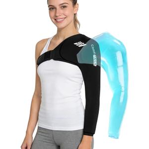 ComfiTECH Shoulder Arm Ice Pack Wrap for Pitchers & Volleyball Players, Reusable Ice Pack for Shoulder & Elbow & Arm Cooling, Adjustable Ice Arm Sleeve for Post-Training Recovery & Muscle Comfort, M