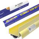 U-Shaped Aluminum Door Bottom Shoes with Drip Cap(Gold) - Fire Rated - 1-3/4"W x 1-5/16"H x 36" L Weather Stripping Seal for Exterior Doors, Vinyl Insert, JS-216DV
