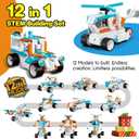 12in1 Technique Car Building Blocks Set, Remote & APP Control Robot/Car/Plane/Jeep/Motorcycle/Fighter, Stem Kits for Kids Age 8-10, Engineering Building Toys, Birthday Xmas Gifts for Boys Girls 8-12