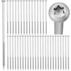 Moxweyeni 40 Pcs 7'' Gutter Screws Star Drive Screws Durable Nails for Fastening Gutters to Wood Sagging Gutters and Maintenance (Gray)