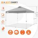 EAGLE PEAK Pop Up Canopy Tent with Wheeled Carry Bag, 8 Stakes, 4 Ropes, 4 Weight Bags, Easy Set Up Tent Canopy, 10x10 ft, 100sqft of Shade, Light Gray