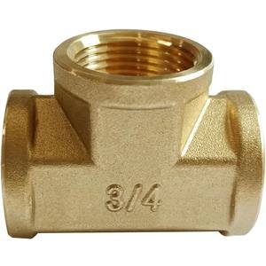 Joywayus 3/4 NPT Threaded Brass Pipe Fitting Tee T 3-Way Female Adapter