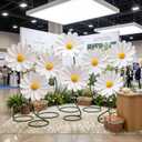 8 Pcs 5 ft Large Daisy Flowers Giant Artificial White Daisy