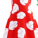 Little Girls Hawaiian Costume Dress With Luau Flower Leis Accessories Flower Hair Clip(8-9Years/140cm,red)