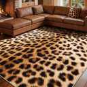 YIHOUSE 8‘x10' Washable Leopard Area Rug for Living Room