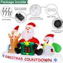Alupssuc 8 FT Christmas Inflatable Outdoor Decorations with LED Christmas Countdown Clock, Snowman Santa and Gingerbread Man, Lighted Blow Up Lawn Yard Clearance for Indoor Xmas Holiday Party Decor