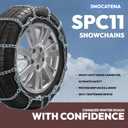 Snow Chains for Car Tires, Tire Chains for Pickups, SUVs, and Light Trucks, Quick Fit & Easy Installation, Reusable CAM Tightener for Emergency Tire Traction, Set of 2