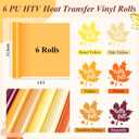 TECKWRAP HTV Iron On Vinyl for T-Shirts & Crafts  6 Roll Bundle, 12" x 3ft Heat Transfer Vinyl, Fall Orange & Yellow Shades, Vibrant Colors for DIY Shirts & Halloween Projects