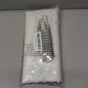 AmazerBath Long Shower Curtain, 72x78 Striped Black Fabric Shower Curtain Set with 12 Shower Curtain Hooks, Rustic Cloth Black and White Shower Curtain, Farmhouse Bathroom Shower Curtain Sets