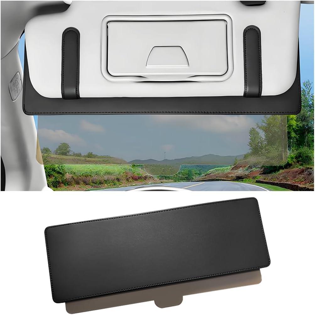Car Sun Visor Extender, Anti Glare Adjustable Vehicle Sun Blocker Extension with PC Lens, Polarized Convenient Automotive Windshield Sunshade Extender, Universal for SUV Sedan Truck (Black)