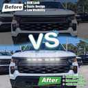 LED Front Grille Lights Fits for 2022-2026 Silverado 1500 WT Custom Trail Boss Custom Grill Lights Front Bumper Light for Chevr y Silverado 1500 Accessories 84692656 (White)