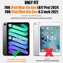 SEYMAC stock Case for iPad mini 7 (A17 Pro) 2024/ Mini 6 8.3'' with Screen Protector Pencil Holder [360 Rotating Hand Strap] &Stand, Drop-Proof Case for iPad mini 7th/6th Generation 8.3", Black+Red