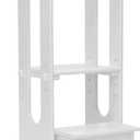 Little Partners Foldable Toddler Tower, Learning Tower Explore 'N Store Montessori Standing Kitchen Tower with Folding Step Stool Platform for Cooking and Learning, Ages 2+ (Soft White)