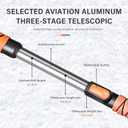 34'' to 41'' Extendable Snow Brush, Ice Scraper for Car Windshield, Emergency Snow Shovel Snow Broom with Foam Grip 180 Pivoting Brush Head, Telescoping Snow Scraper for Car SUV Truck (red black)