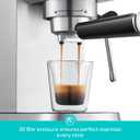 CASABREWS CM5418 Espresso Machine 20 Bar, Compact Espresso Maker with Steam Milk Frother, Stainless Steel Coffee Machine with 34oz Removable Water Tank for Cappuccino, Small Latte Machine, Silver