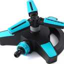 Whirling Rotating Sprinkler for Yard - 3500 sq. ft. Coverage Lawn Sprinkler with 360 Rotation Arms, Outdoor Watering Tool for Garden and Kids' Summer Fun, Ground Spike Included, Green