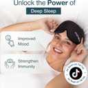 MyHalos Sleep Mask 3D Blackout Eye Mask for Women & Men, Side Sleepers, Zero Pressure Memory Foam Eyelash Friendly, Breathable,Award-Winning Sleep Aid for Travel (Black, 1 Count (Pack of 2))