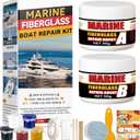 2 x Bondtech Marine Fiberglass Repair Kit for Boats, Multi-Functional Gel Coat Repair Kit for Boats, Surfboards, Kayaks, Fix Holes, Chips, Scratches, Deep Cracks with Color Match
