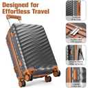 Velaybor 3 Piece Luggage Set with Travel Backpack, 20 PC Hardside Suitcase with Spinner Wheels, Flight Approved Carry On Luggage with YKK Zippers & TSA Lock