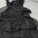Black Tulle Princess Dress for Girls, Ruffled Sleeves, Tiered Skirt, 10-12 Y