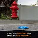 Blue Road Reflectors For Fire Hydrant Pack of 2 + Adhesive Pads | 4 by 4 inch Street Pavement & Asphalt Stud Markers | Reflecting for Speed Bumps, Sidewalks, Pedestrian Crossings, Freeways & Driveways