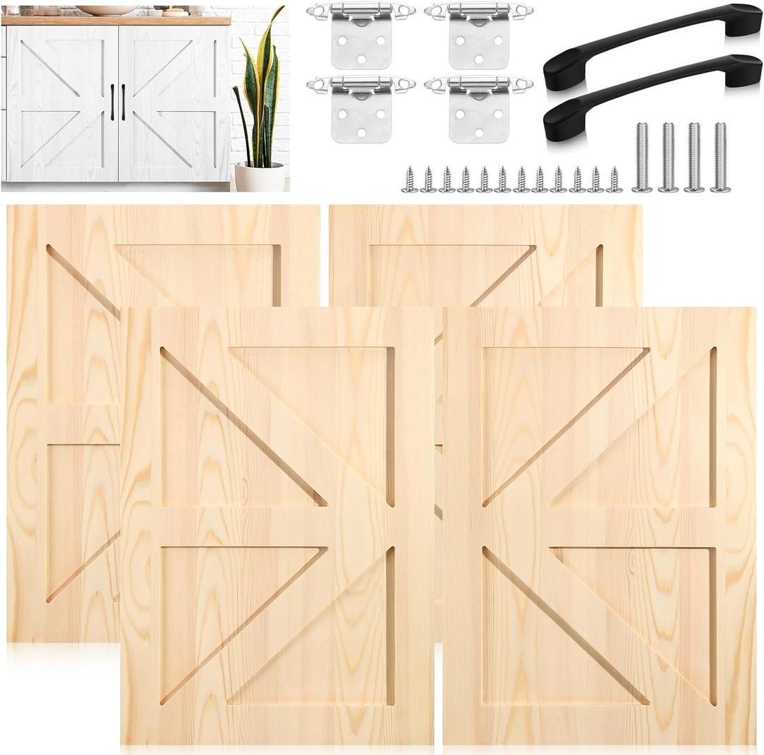 Sintuff 4 Set 16.25'' W X 22.5'' H Unfinished Pine Wood Cabinet Doors