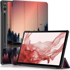 Case for Samsung Galaxy Tab S9 2023, Folding Folio Ultra-Thin PU Leather Stand Case Cover for Samsung Galaxy Tab S9 SM-X710 / X716 / X718 Dusk