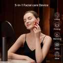 ZDEER LED Red Light Therapy for Face & Neck Massager Facial Care Device Electric Gua Sha Brass Tool with Heat & Vibration for Firming, Sculpting & Skincare, Red