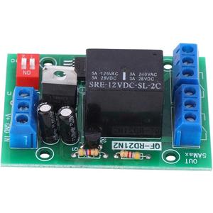 Delay Off Relay Module 10-16V 12V DC Time Relay Module Double Pole Double Throw DPDT 2 Channel Output Timer Switch for Water/Air Interruption Monitoring