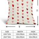 Kawani Valentine's Day Pillow Covers 18x18 Inch Small Red Pink Hearts Outdoor Decorative Throw Pillow Covers Set of 2 Pink Valentines Day Pillowcases Cushion Covers for Home Couch Decor