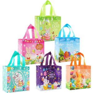 Bwhrmt Easter Basket Stuffers,Egg Hunt Bags Bunny Carrot Chick Gift Bags with Handles,Party Supplies,Happy Small Easter Baskets Container,8.27x7.9x5.9inch 6-Piece. Easter Basket Ideas Gifts for teens