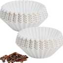 250 Count 8-12 Cup Basket Coffee Filters, Disposable Coffee Filters, Large Commercial Filters for Most Coffee Machines, Basket Style, White Paper, Chlorine Free