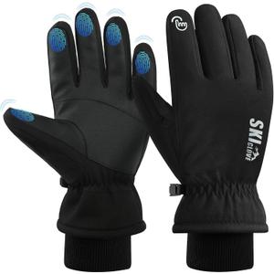 Waterproof Winter Ski GlovesWarm Snowboarding Glove for Men and Women Workout with Touchscreen Fingers (Small, Black)