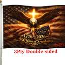 250th Anniversary USA Double Sided 3-Ply Flag for outside,We The People 1776-2026 Patriotic Yard,American Flag 250 Year Anniversary House Banner