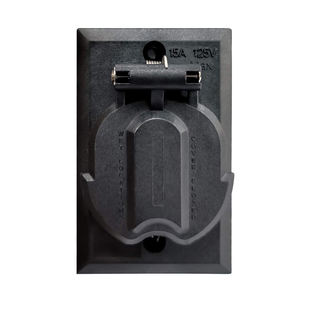 Grounded Convenience Outlet for Outdoor Lamp Post, Briidea 125V 15A Electrical Outlet for Light Pole, Replacement, Black