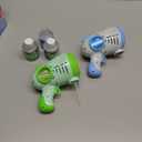 JOYIN 2 Kids Bubble Guns with 4 Bottles Solution, Automatic Bubble Machine Gun with 8 Holes for Kids, Adults, Summer Toys, Easter Basket Stuffers, Birthday Gift, Party Favors (Green, Blue)