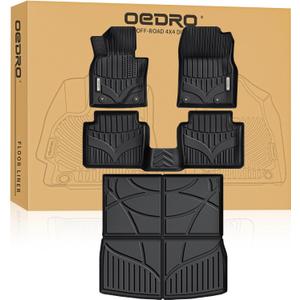 OEDRO Floor Mats Cargo Liner Fit for Mazda CX-50 2025 2024 2023, TPE All Weather Guard Waterproof Floor Liners Set CX-50 Accessories Fits 1st & 2nd Row, Cargo Mat, Black (Black)