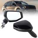 Right Passenger Side Door Mirror Compatible With 2023 2024 2025 Kia Sportage With Manual Folding Power Glass Heated Turn Signal Blind Spot Black Replace#87620P1060(8Pins)