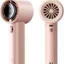 JISULIFE Portable Handheld Fan, Speed(1-100) Adjustable Turbo Mini and 3600mAh Battery Rechargeable Personal Fan, Digital Display, Gifts for Women Men Travel/Camping/Outdoor-Pink
