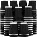 Lamosi Disposable Coffee Cups 8 oz 100 Pack, Paper Coffee Cups 8 oz for Hot Drinks or Cold Beverages, Insulated Corrugated Ripple Wall Cup for Office, Cafe, Home or Travel (Black)