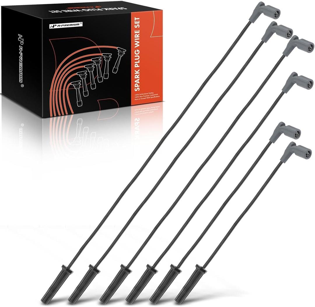 A-Premium Ignition Spark Plug Wires Set of 6 Compatible with Buick Rendezvous, Terraza & Chevrolet Equinox, Malibu, Uplander & Pontiac G6, Montana, Torrent & Saturn Relay, 3.4L 3.5L