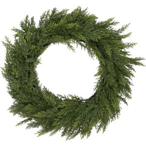 26 Inch Christmas Wreath for Front Door, Thickened Realistic Cedar Pine Christmas Wreath Outdoor Indoor, Artificial Winter Wreath for Thanksgiving & Christmas Decor, Christmas Door Decorations