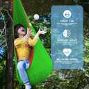 OUTREE Kids Pod Swing Seat, Cotton Child Hammock Swing Chair, Sensory Swing for Indoor and Outdoor Use, Green