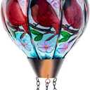 DREAMSOUL Cardinal Hot Air Balloon Solar Lantern, Hanging Solar Lanterns Outdoor with Flickering Flame Light, Glass Outdoor Lantern Waterproof for Patio Yard Party Gift Decor